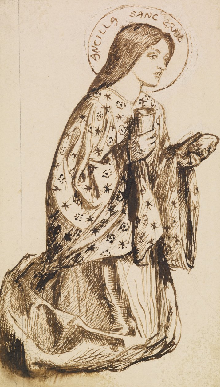 Launcelot ve svatyni svatého grálu od Dante Gabriel Charles Rossetti