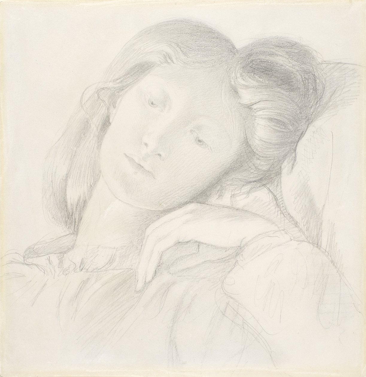 No.0684 Elizabeth Siddal, kolem 1860 (tužka) od Dante Gabriel Charles Rossetti