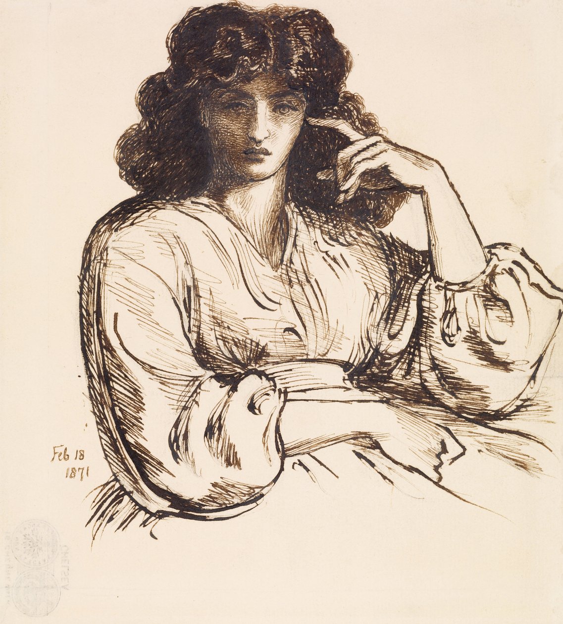Portrét Jane Morrisové od Dante Gabriel Charles Rossetti