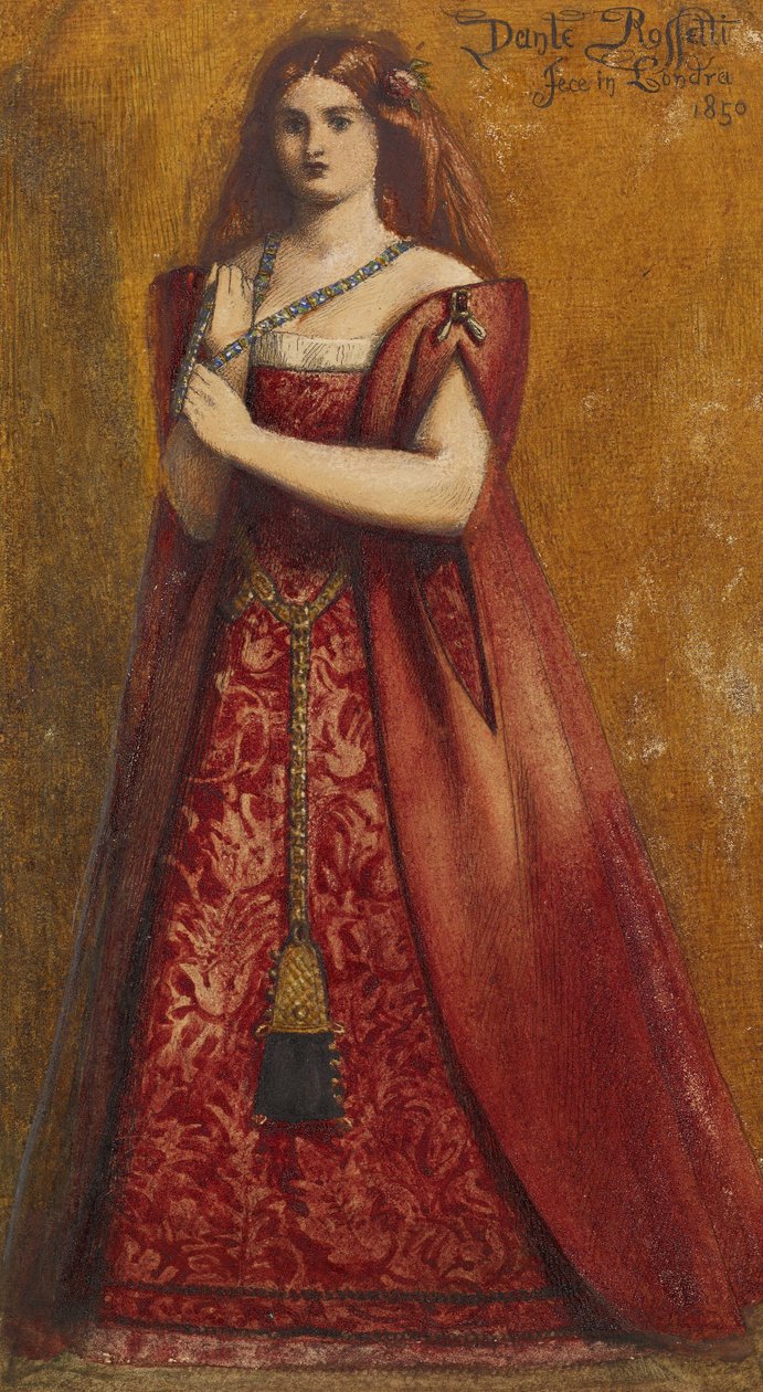 Rosso Vestita (oblečený v červeném) od Dante Gabriel Charles Rossetti