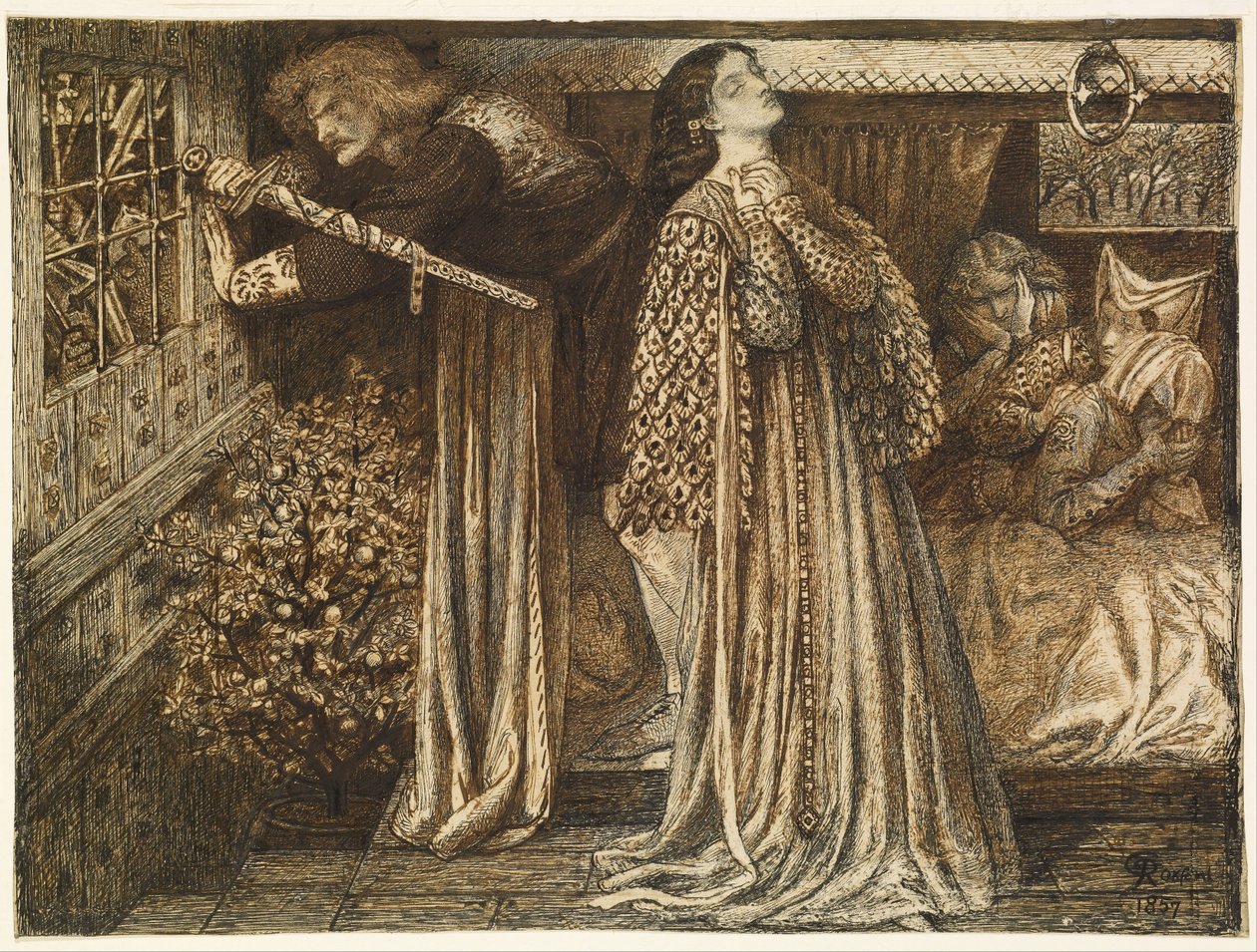 Sir Launcelot v královnině komnatě od Dante Gabriel Charles Rossetti