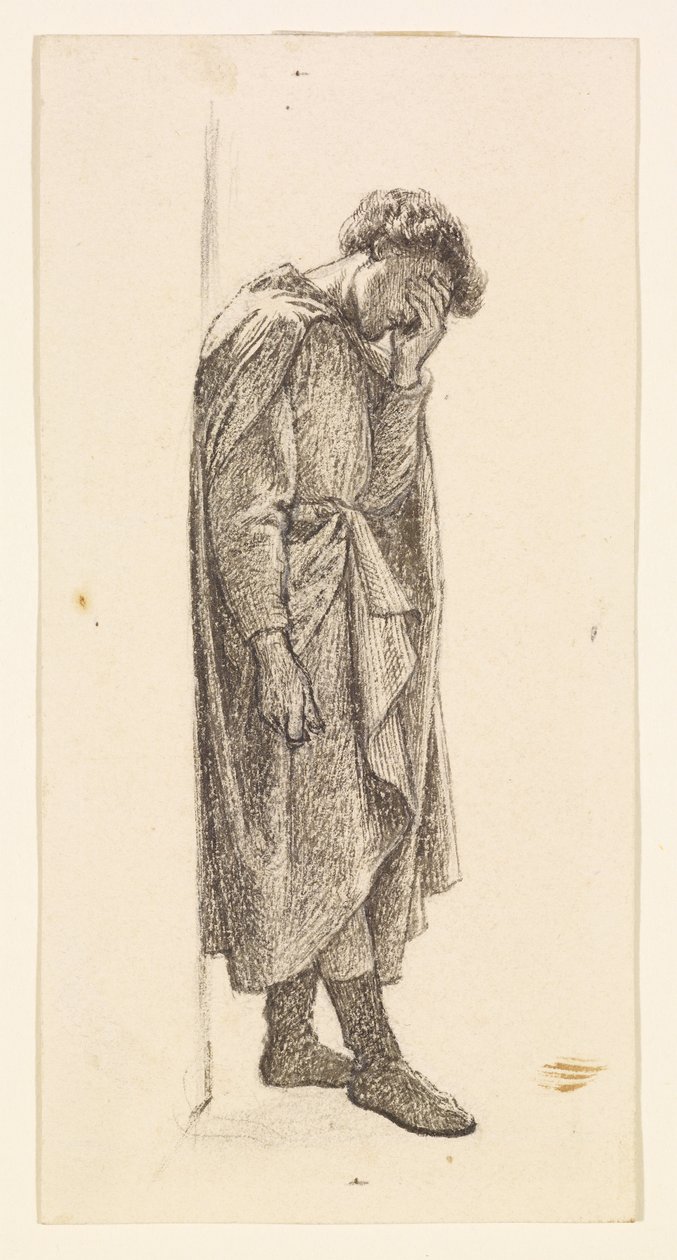 Princův pokrok - Studie postavy prince pro „Měl jsi ji včera plakat“ od Dante Gabriel Charles Rossetti