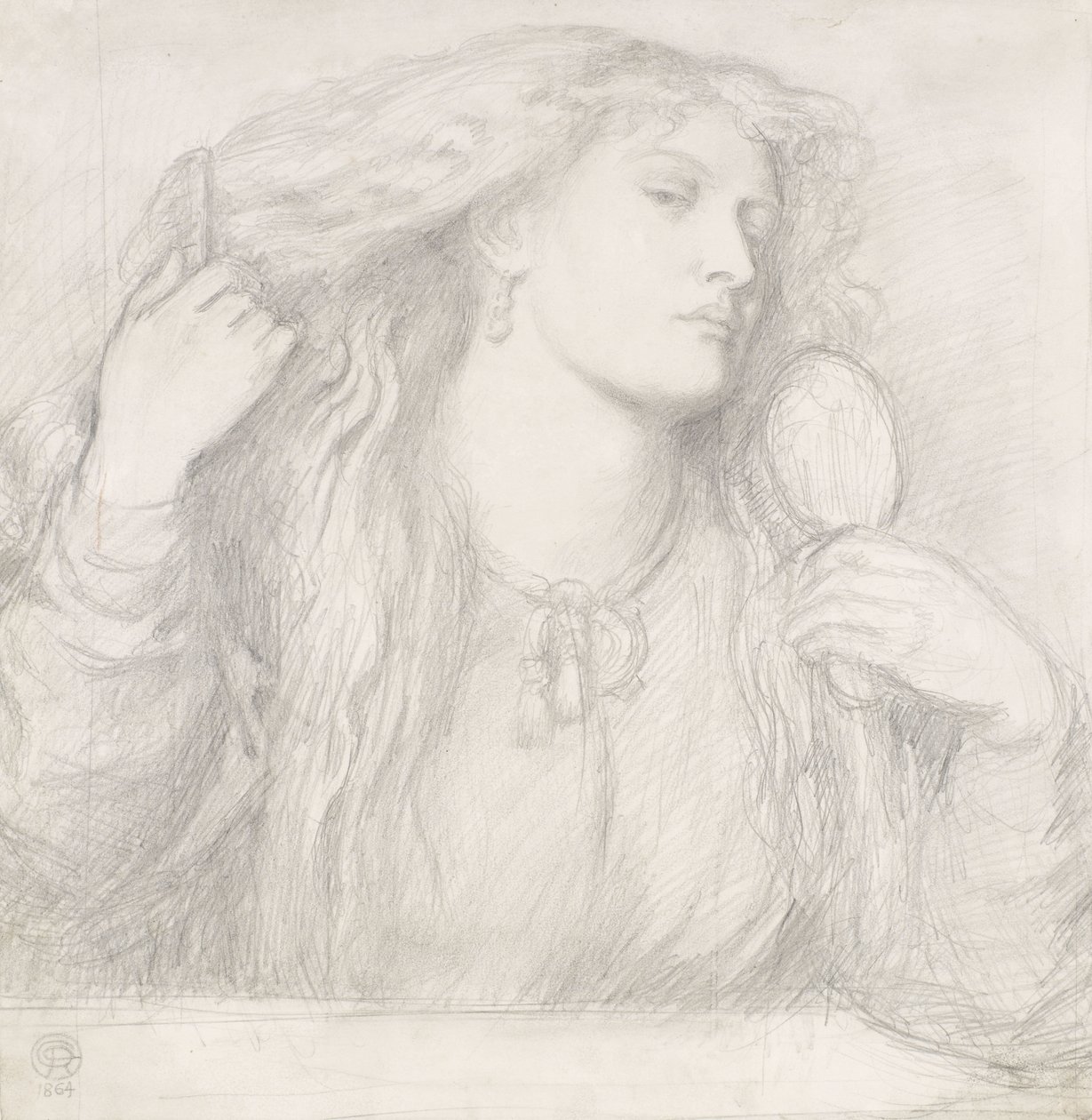 Žena česající si vlasy, Fanny Cornforth od Dante Gabriel Charles Rossetti