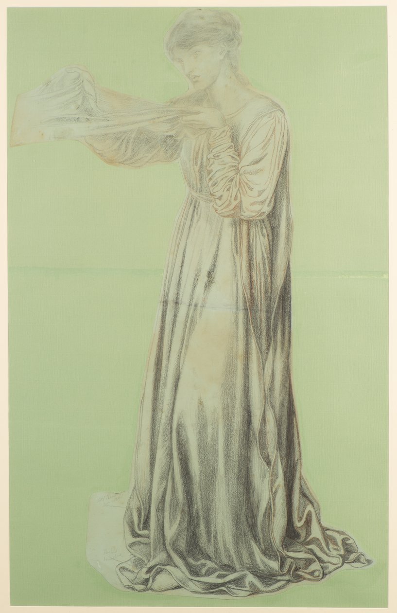 Studie pro Dantův sen od Dante Gabriel Charles Rossetti