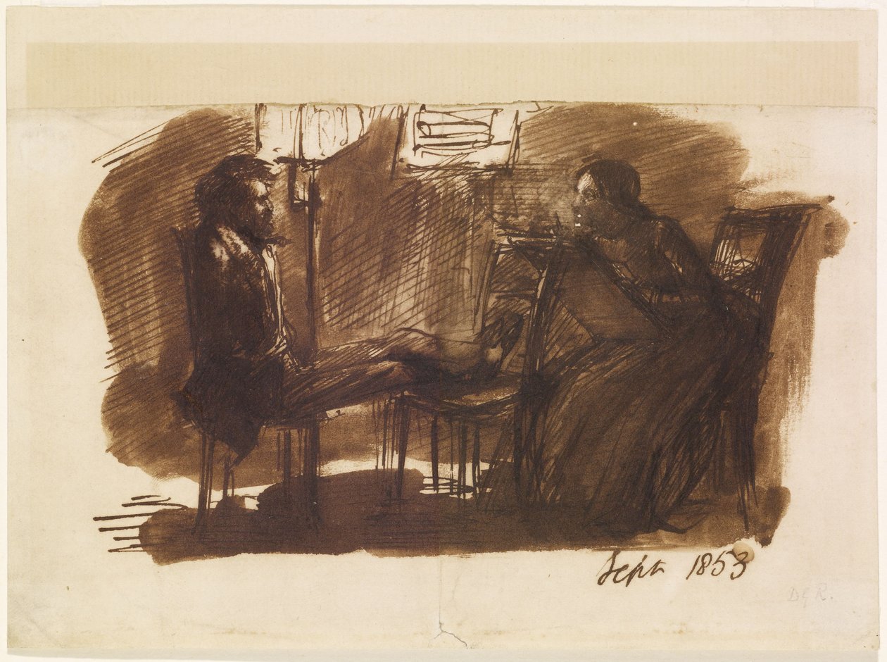 Elizabeth Siddal kresba Rossetti od Dante Gabriel Charles Rossetti