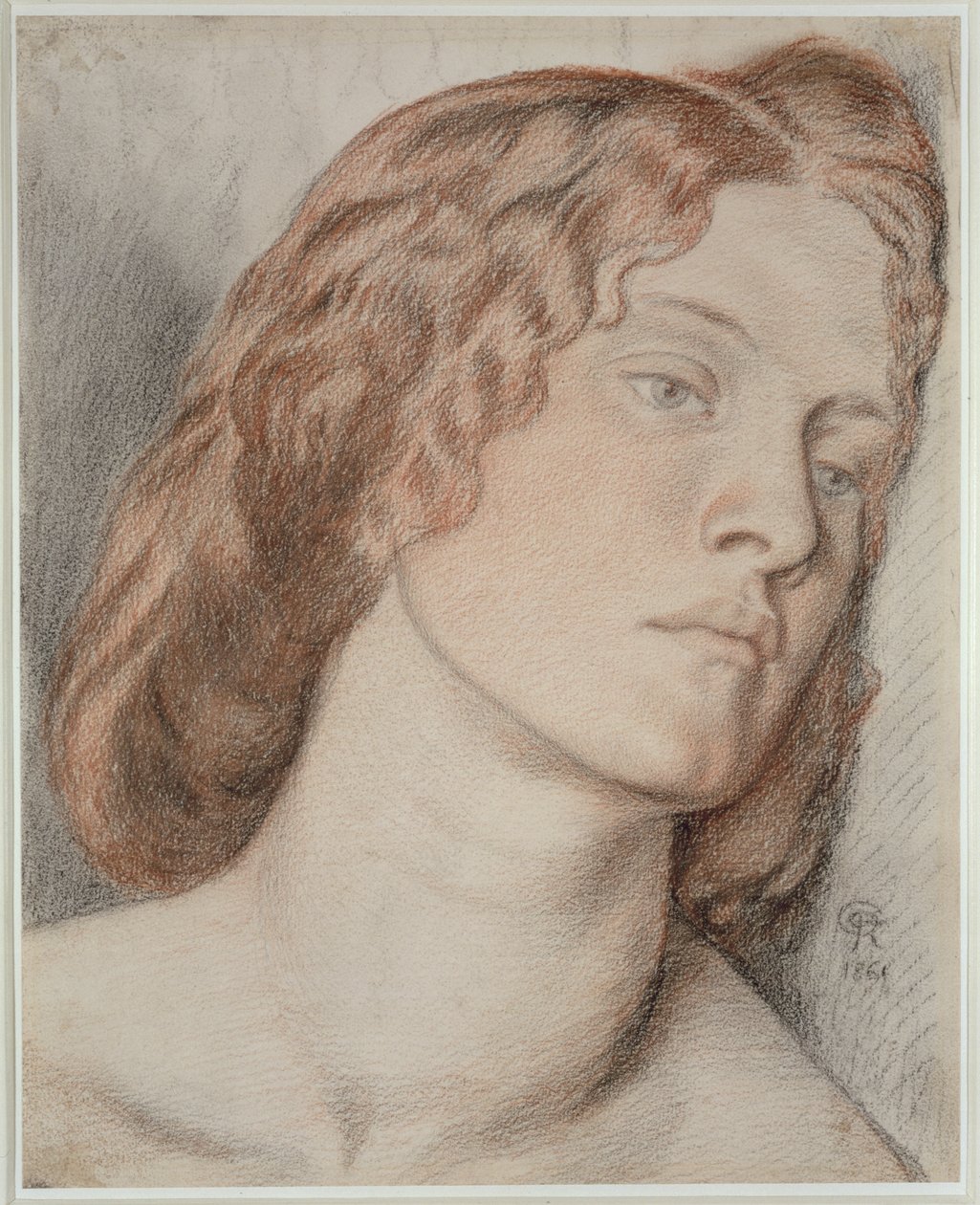 Fanny Cornforth, Studie pro ‚Fair Rosamund‘, 1861 (barevné křídy na papíře) od Dante Gabriel Charles Rossetti
