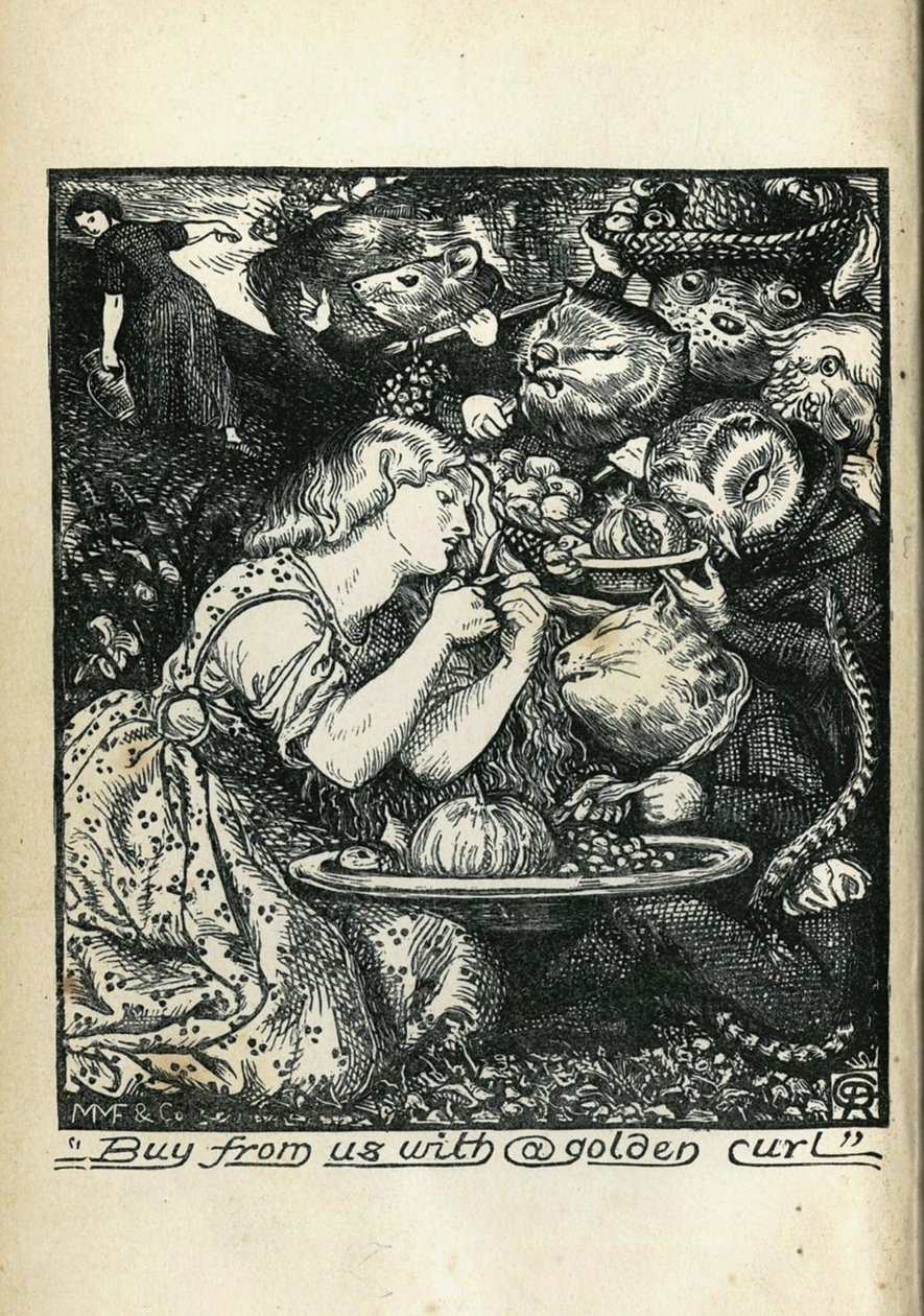 Frontispiece of Goblin Market a jiné básně od Christiny Rossetti, 1861-1862 od Dante Gabriel Charles Rossetti