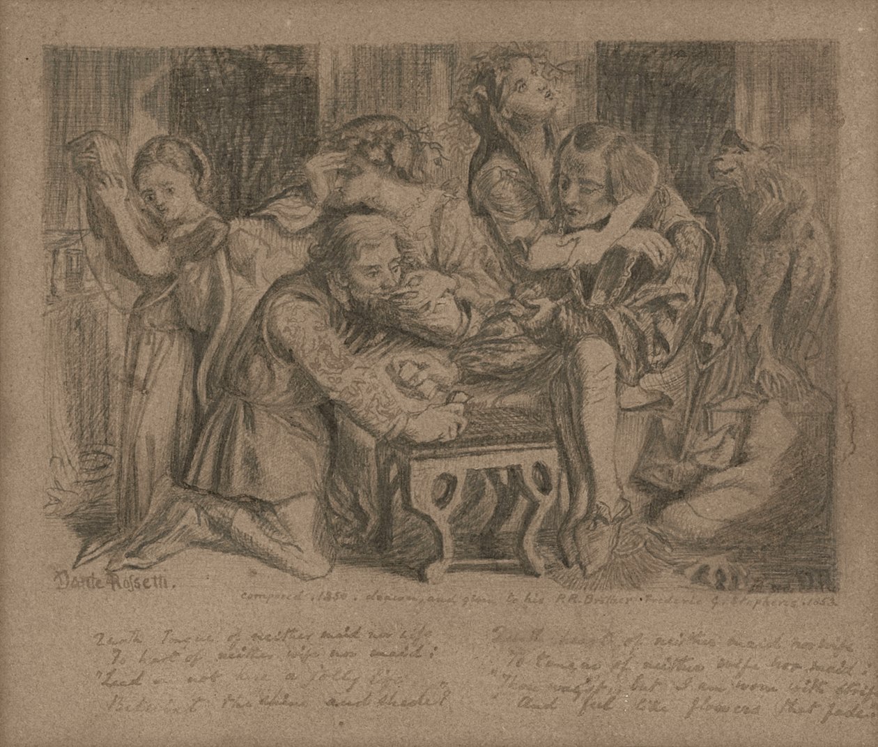 Růžové koně, 1850 od Dante Gabriel Charles Rossetti