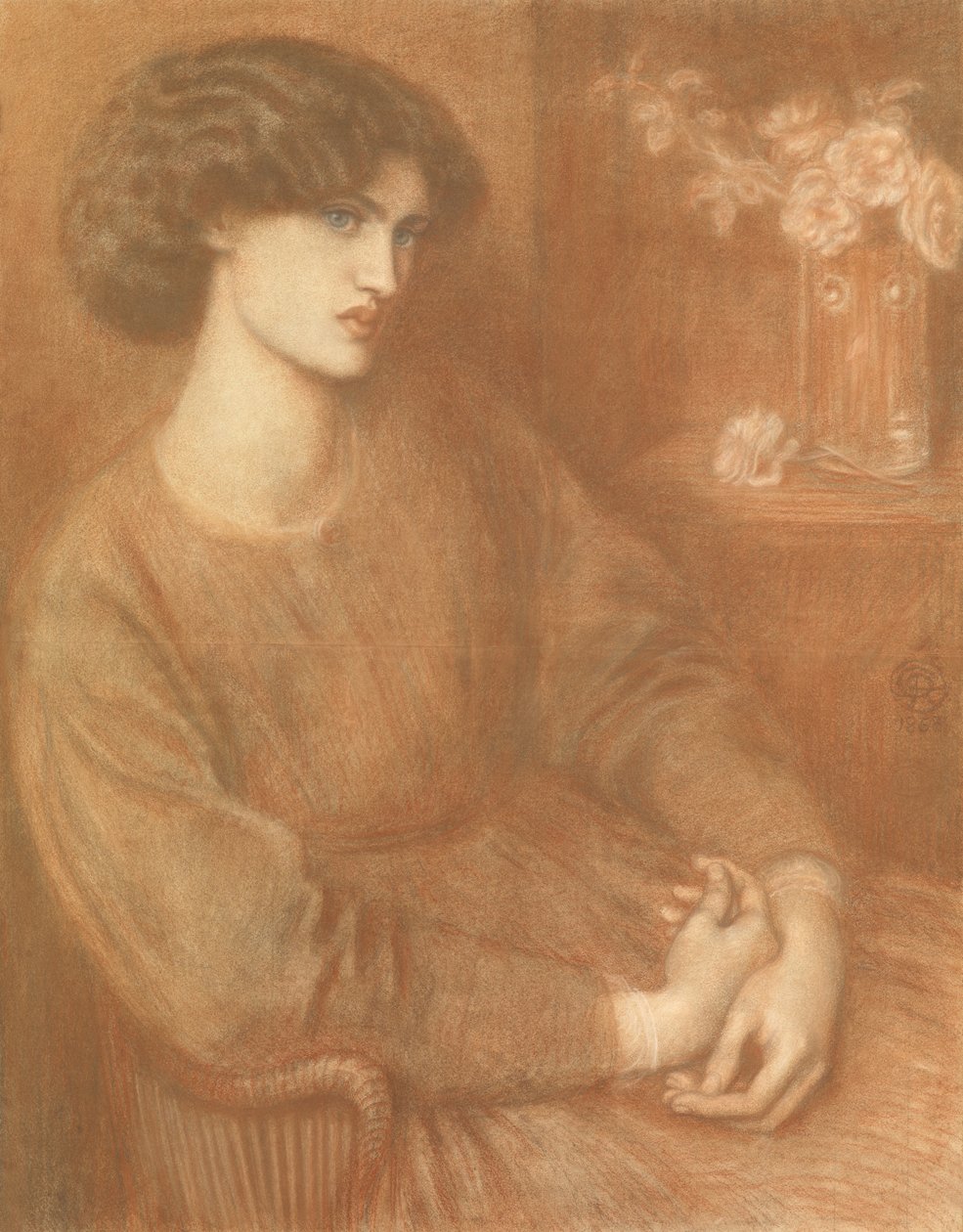 Jane Morris, 1868 (barevné křídy) od Dante Gabriel Charles Rossetti