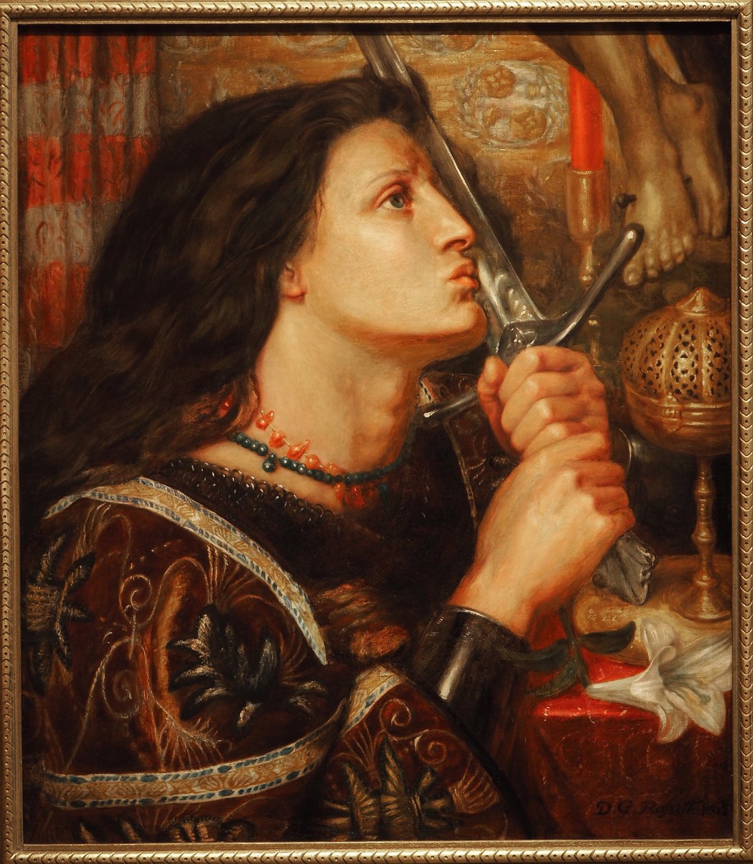 Johanka z Arku líbající vůni vysvobození od Dante Gabriel Charles Rossetti