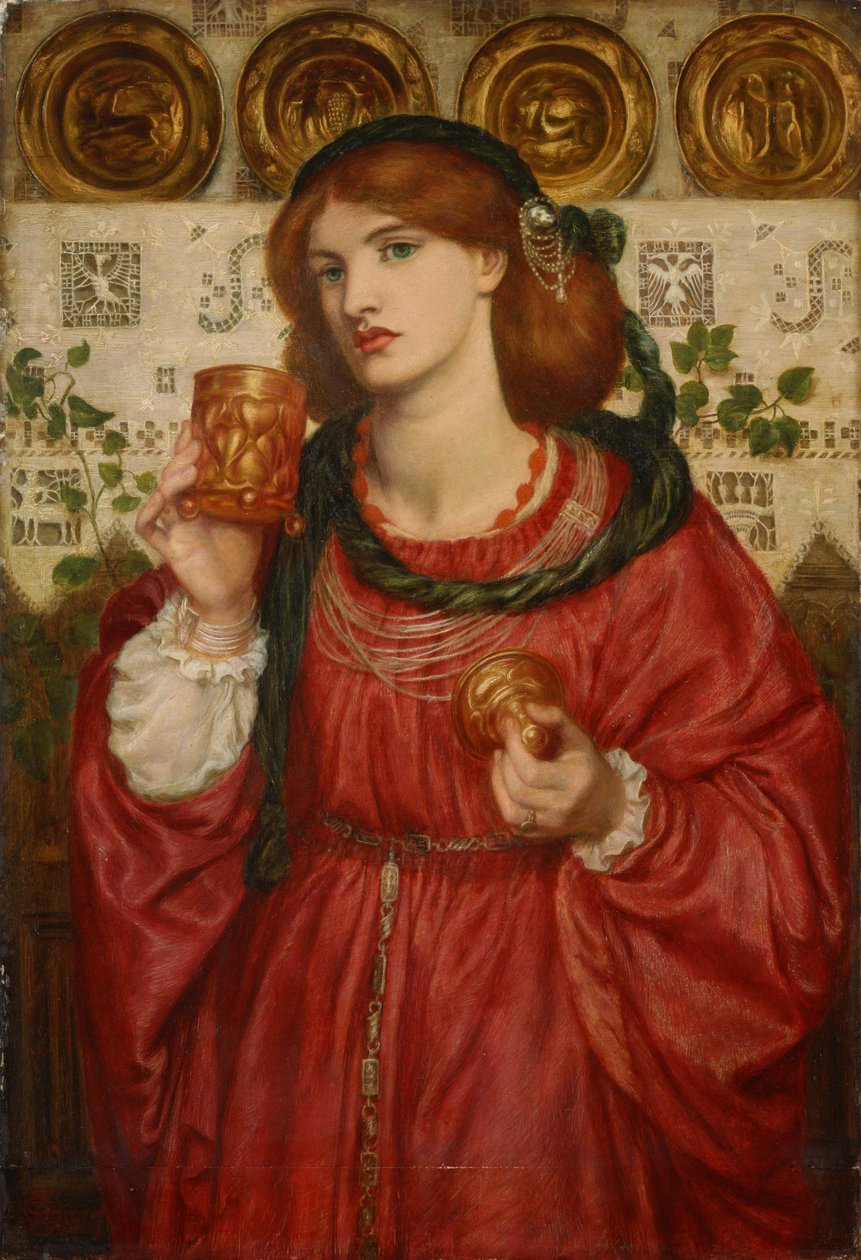 Pohár lásky - Malba Dante Gabriel Rossetti (1828-1882), olej na dřevě od Dante Gabriel Charles Rossetti