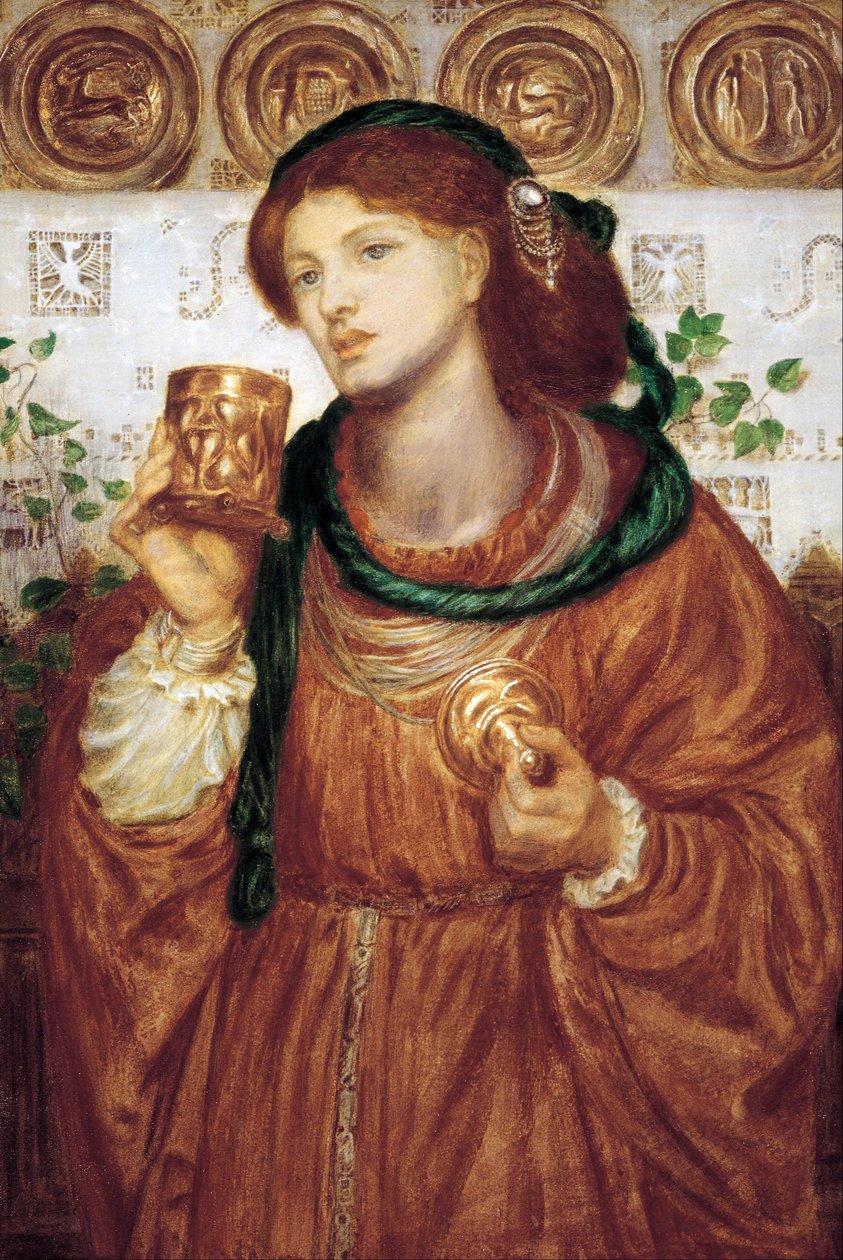 ""Šálek lásky"" Obraz od Dante Gabriela Rossettiho (1828-1882) cca 1867 Rozměr 52,6 x 35,9 cm Galerie umění Jižní Austrálie Adelaide Austrálie od Dante Gabriel Charles Rossetti