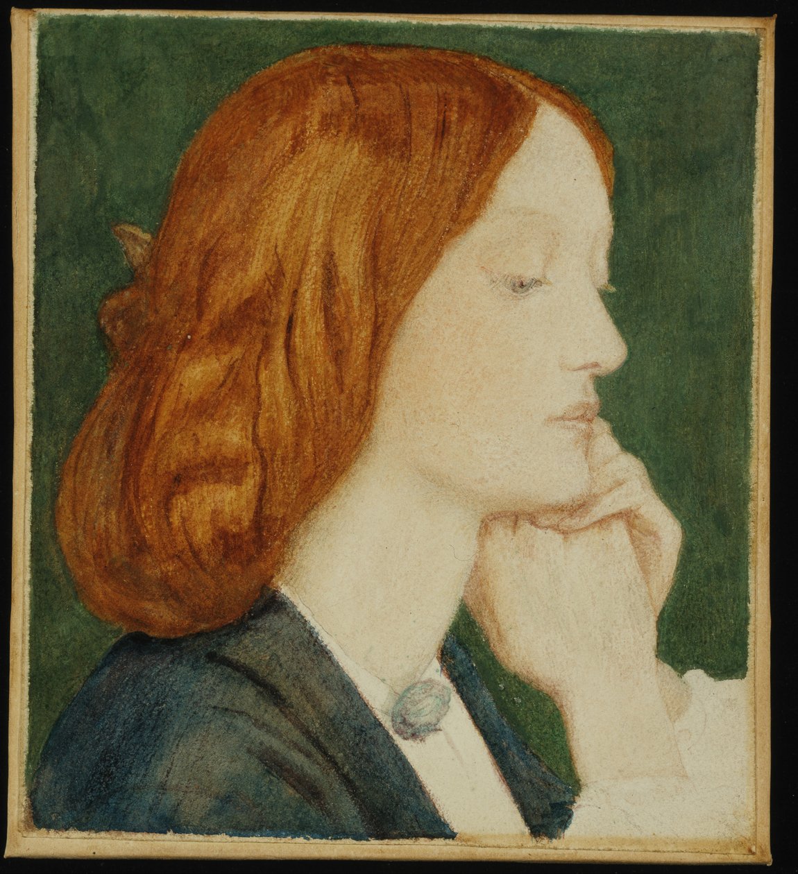 Portrét Elizabeth Siddal (1829-62) 1854 (akvarel na papíře) od Dante Gabriel Charles Rossetti