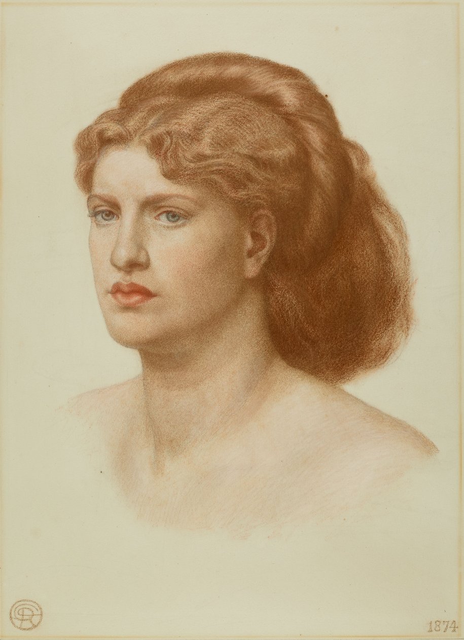 Portrét Fanny Cornforth, hlava a ramena, 1874 od Dante Gabriel Charles Rossetti