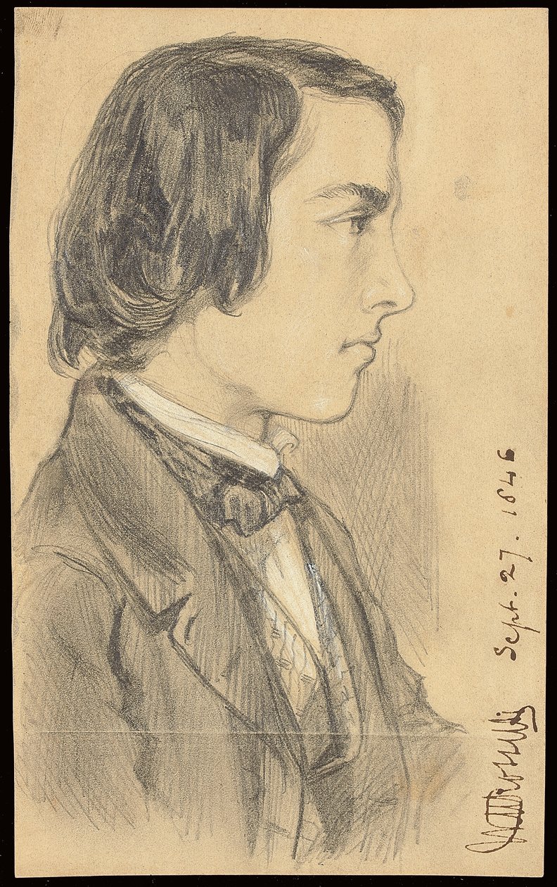 Portrét Williama Michaela Rossettiho, 1846 od Dante Gabriel Charles Rossetti