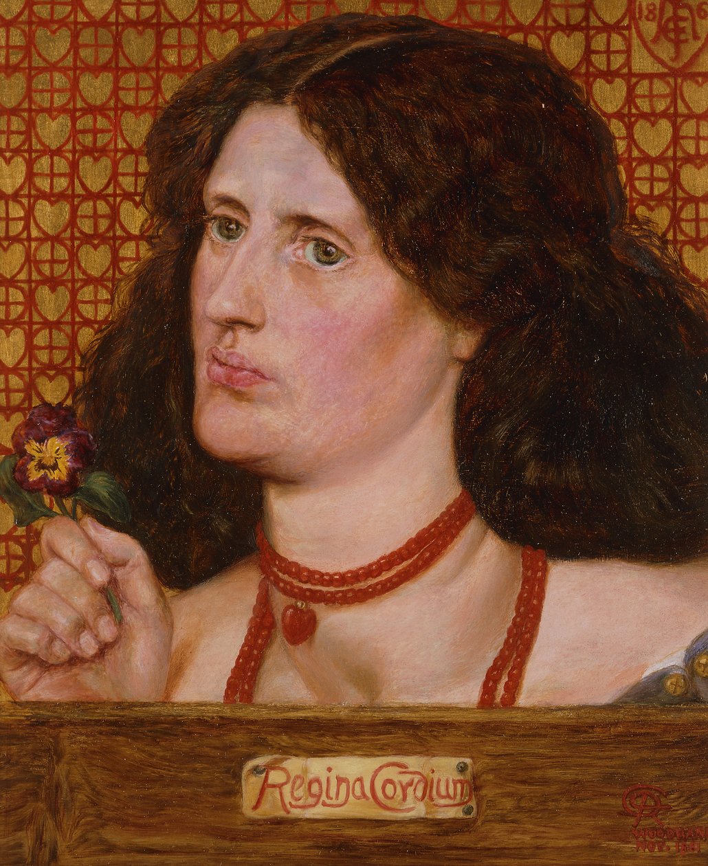 Srdcová královna - Portrét Ellen Heatonové, 1861 od Dante Gabriel Charles Rossetti