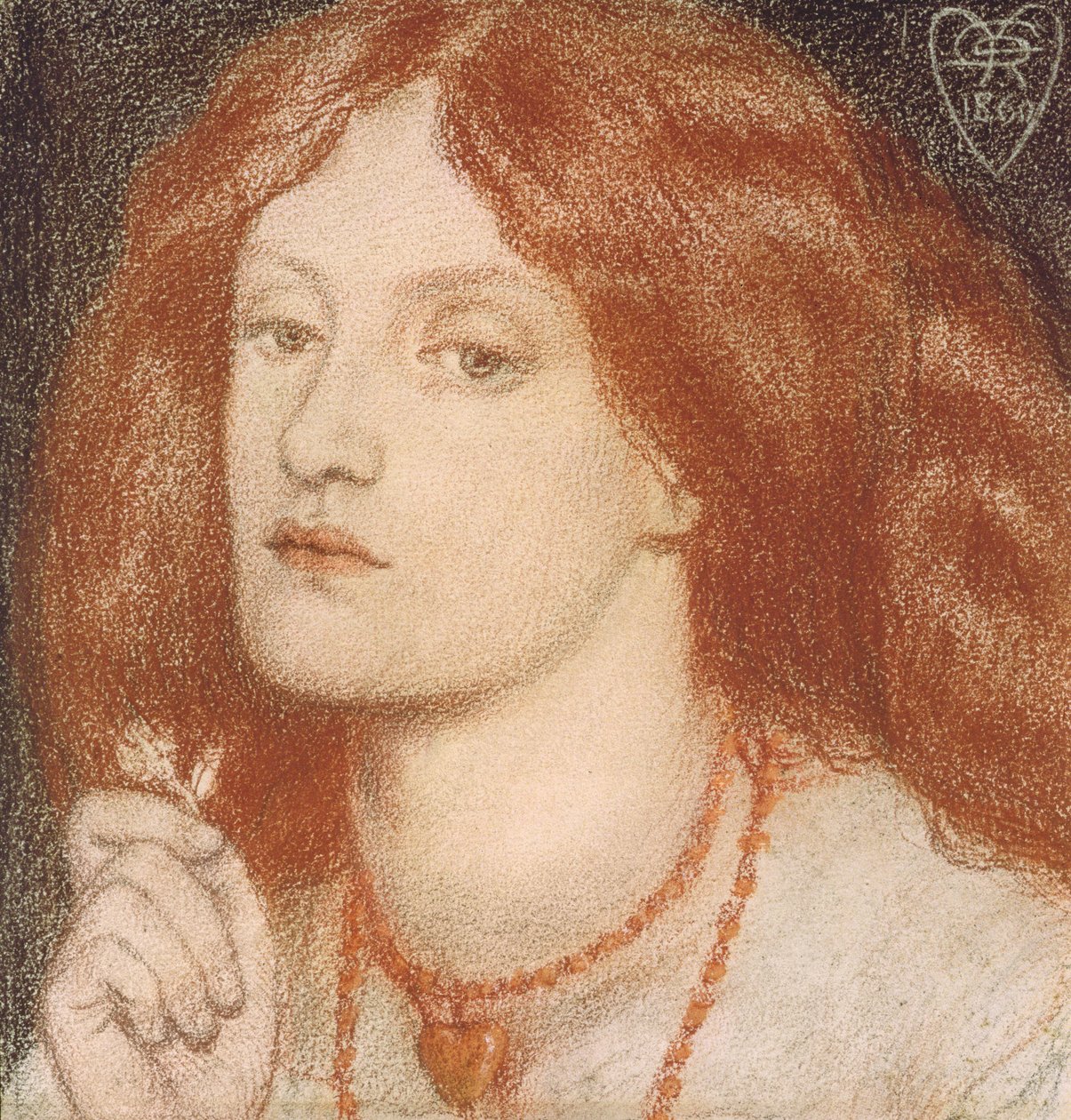 Regina Cordium nebo Srdcová královna, 1860 (pastel na papíře) od Dante Gabriel Charles Rossetti