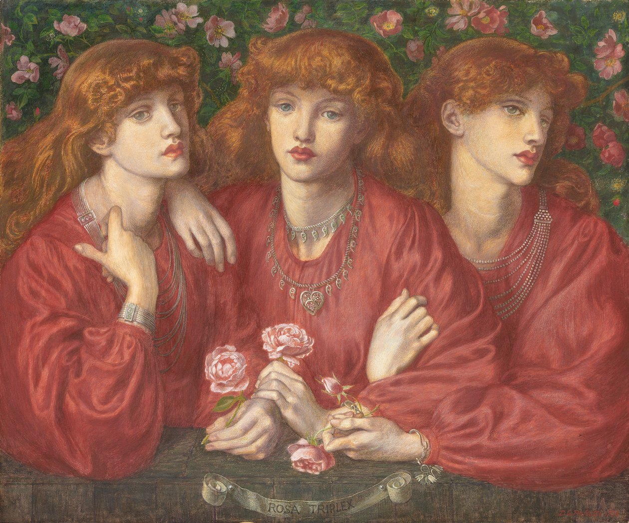 Rosa Triplex: Trojitý portrét May Morris, 1874 od Dante Gabriel Charles Rossetti