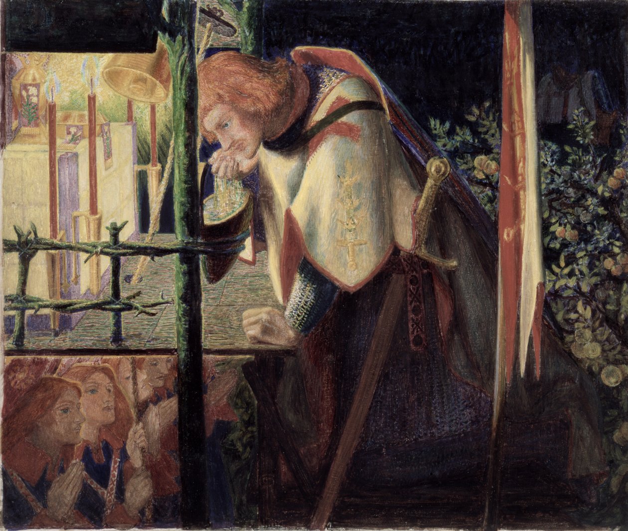 Sir Galahad v Ruined Chapel, 1859 od Dante Gabriel Charles Rossetti