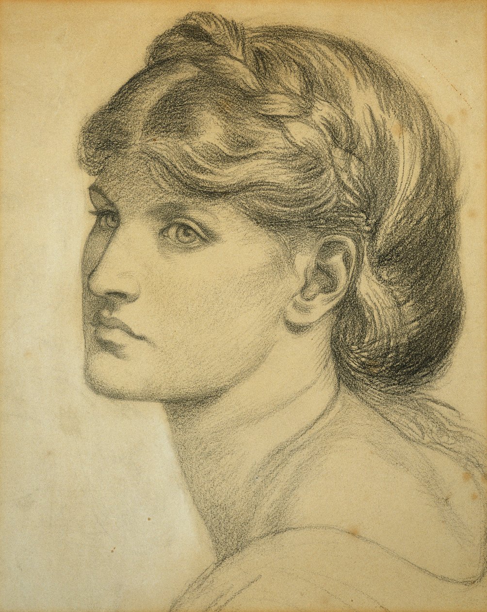 Studie hlavy pro "Bower Meadow", 1872 od Dante Gabriel Charles Rossetti