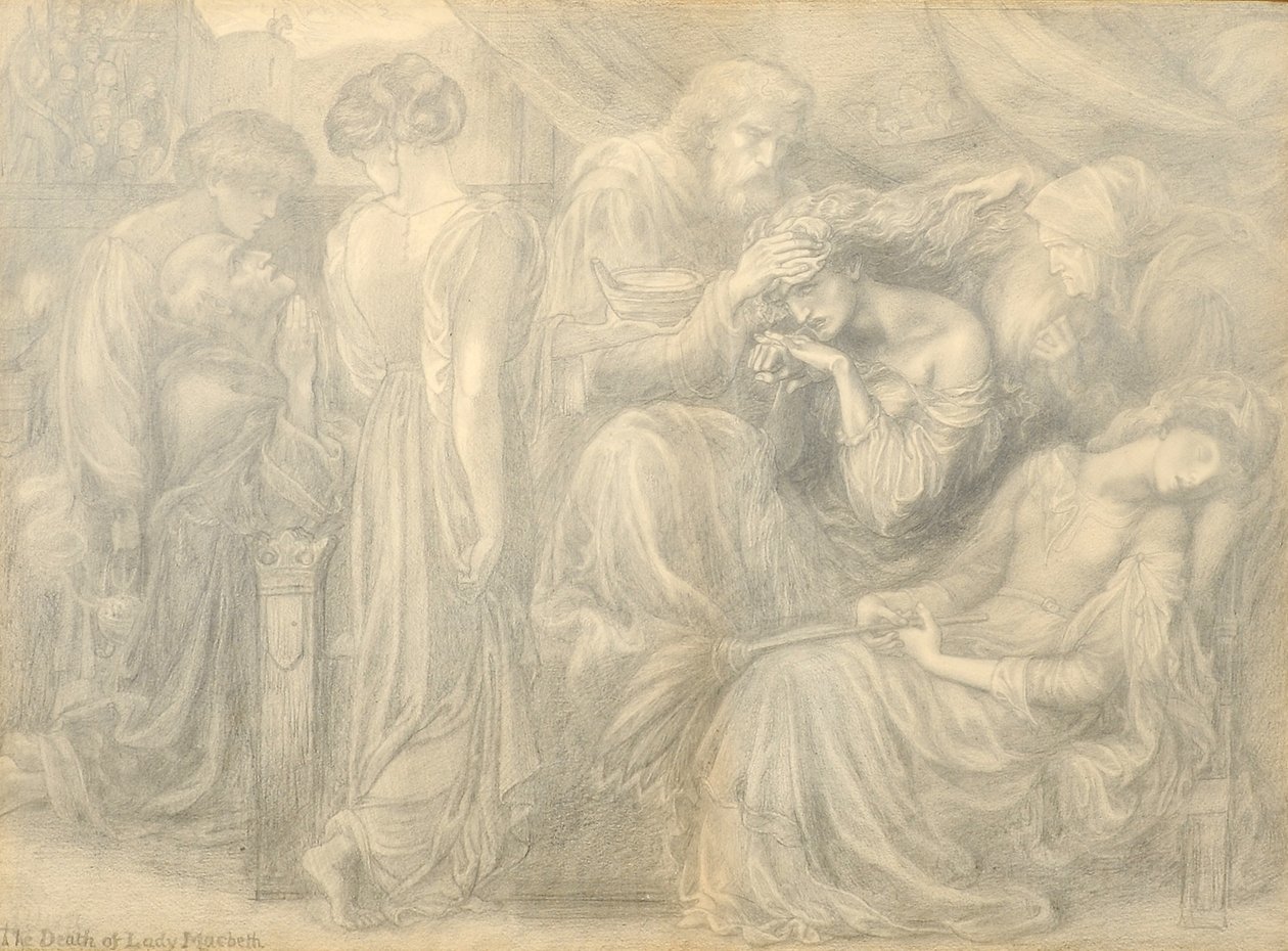Smrt Lady Macbeth, kolem roku 1875 od Dante Gabriel Charles Rossetti
