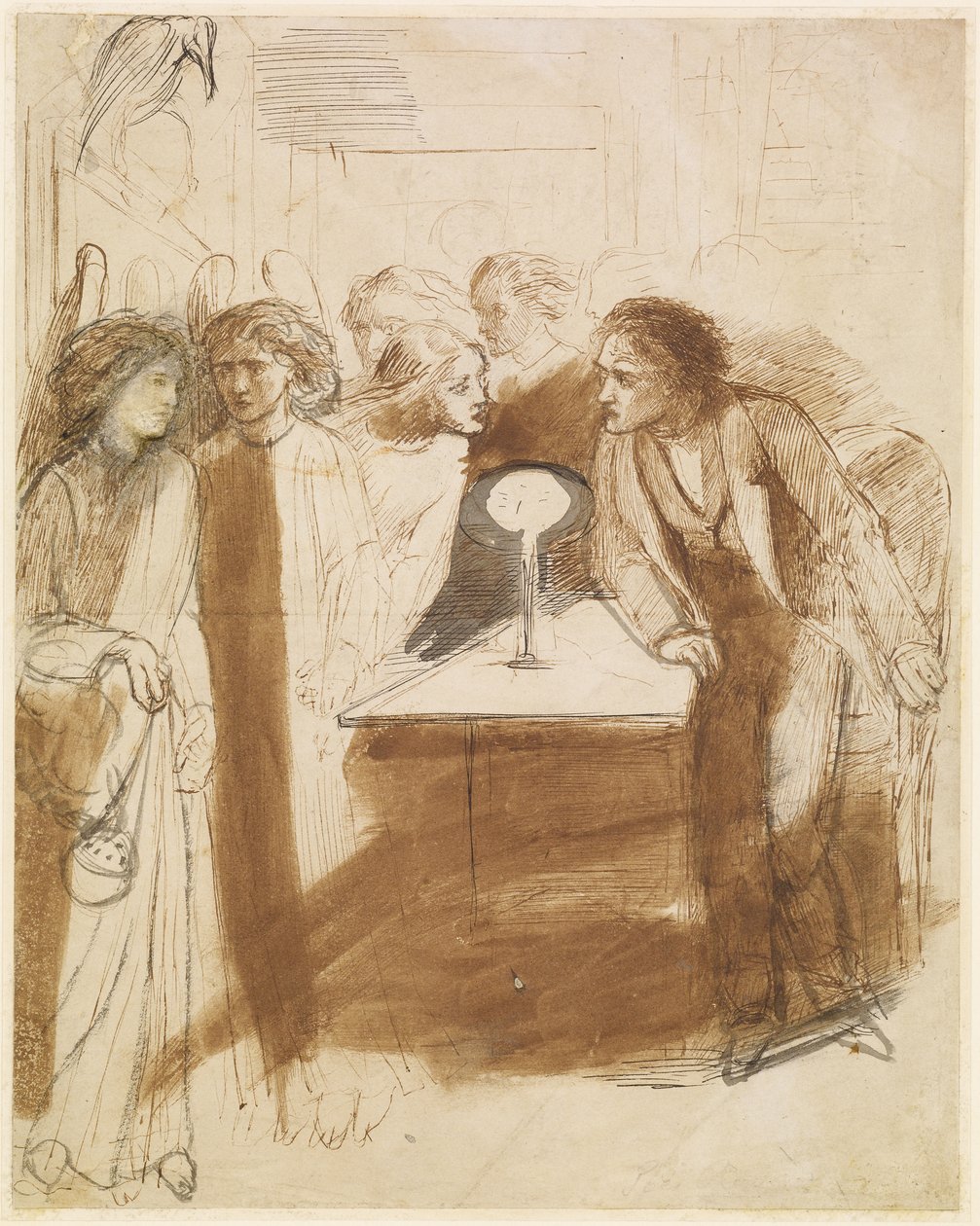 The Raven - Angel Footfalls, c.1847 od Dante Gabriel Charles Rossetti