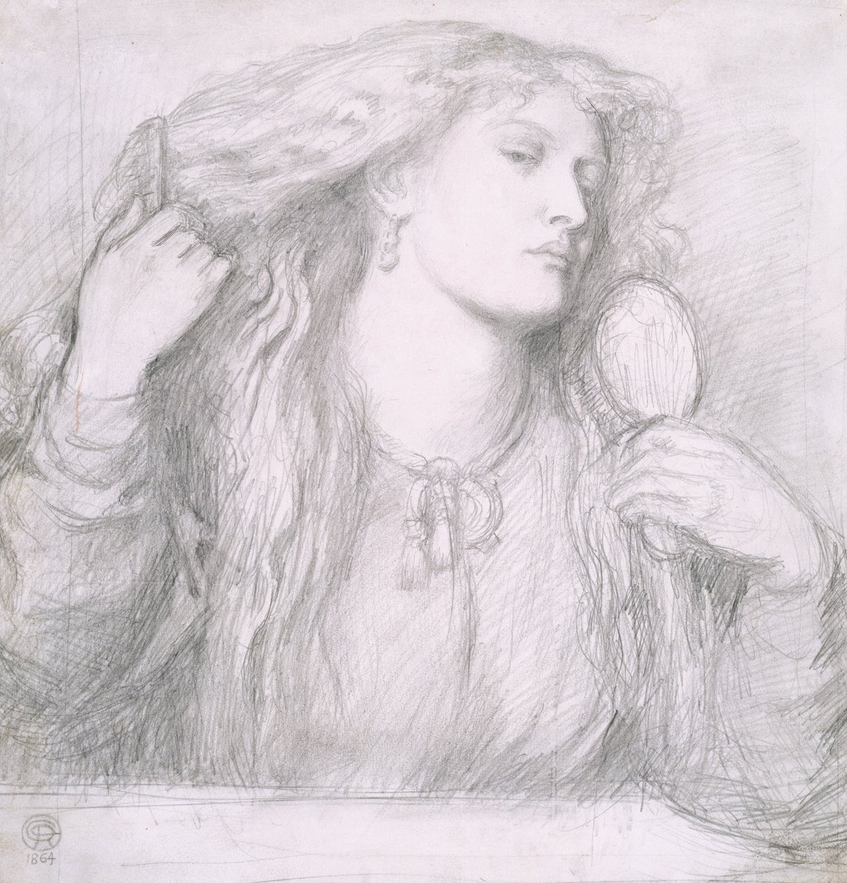 Žena, která si češe vlasy, Fanny Cornforth od Dante Gabriel Charles Rossetti