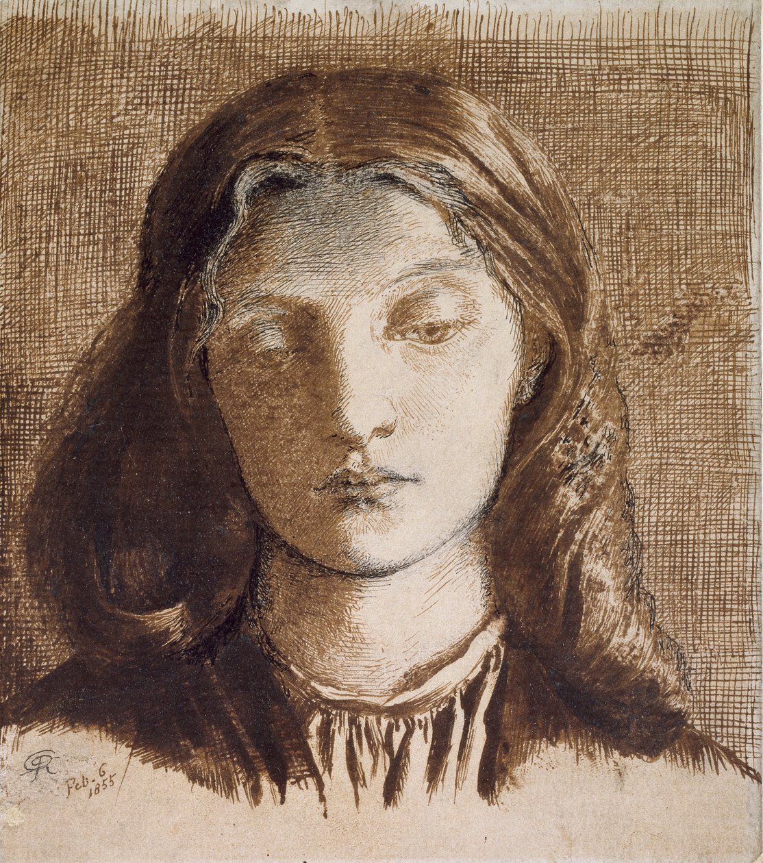 Elizabeth Siddallová, 1855 od Dante Gabriel Rossetti