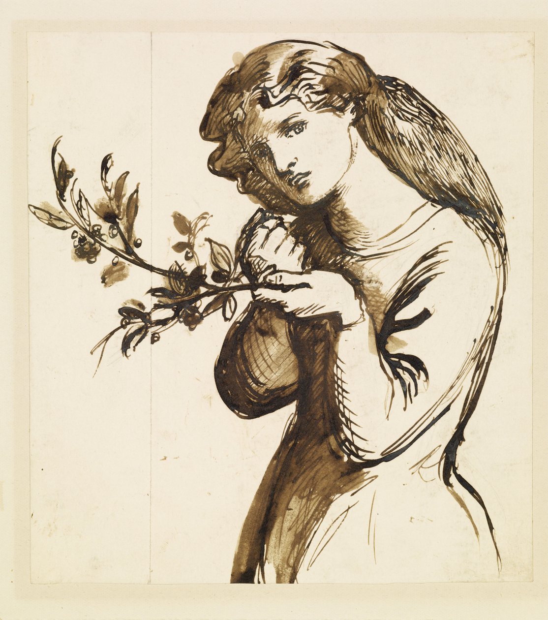 Žena - Studie dívky pojídající třešně od Dante Gabriel Rossetti