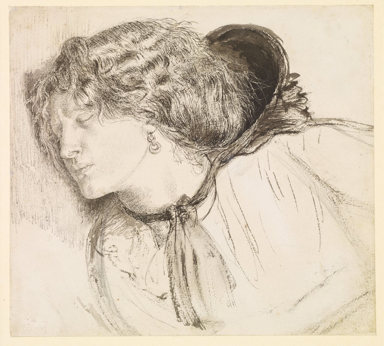 Nalezeno - Studie pro hlavu dívky od Dante Gabriel Rossetti