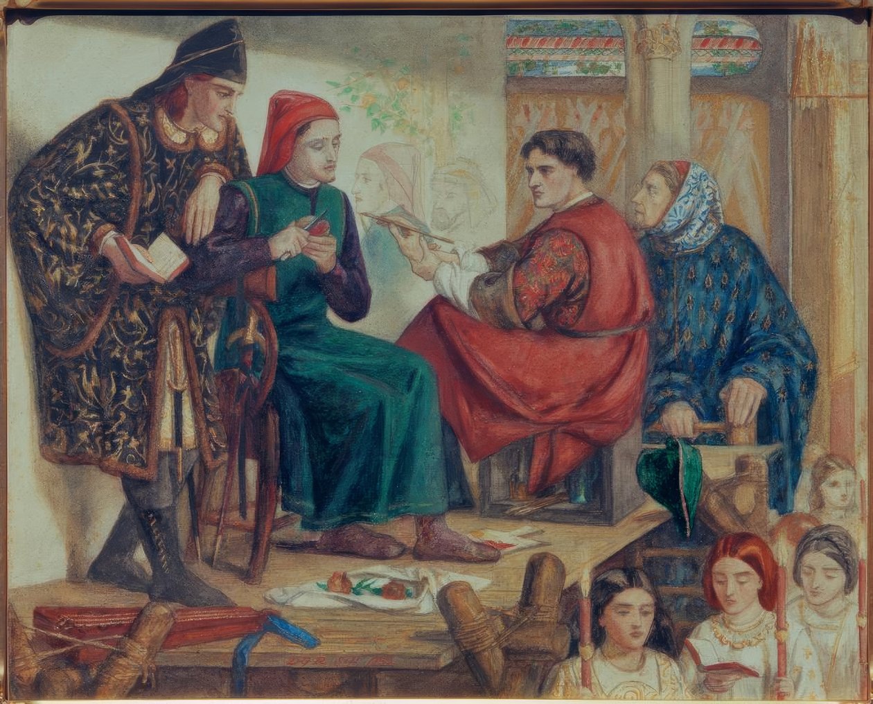 Giotto maluje portrét Danteho od Dante Gabriel Charles Rossetti