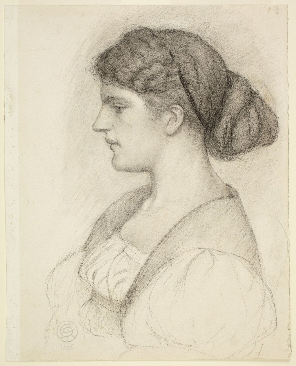 Profilová busta Fanny Cornforth od Dante Gabriel Rossetti