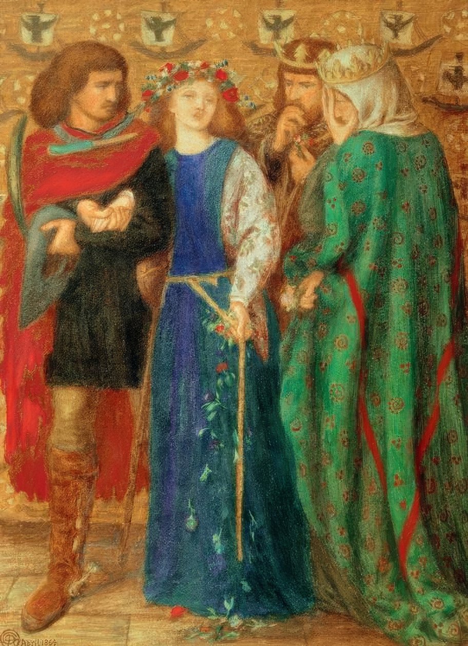 První šílenství Ofélie od Dante Gabriel Charles Rossetti