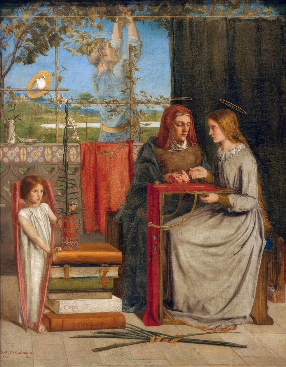 Dětství Panny Marie od Dante Gabriel Charles Rossetti