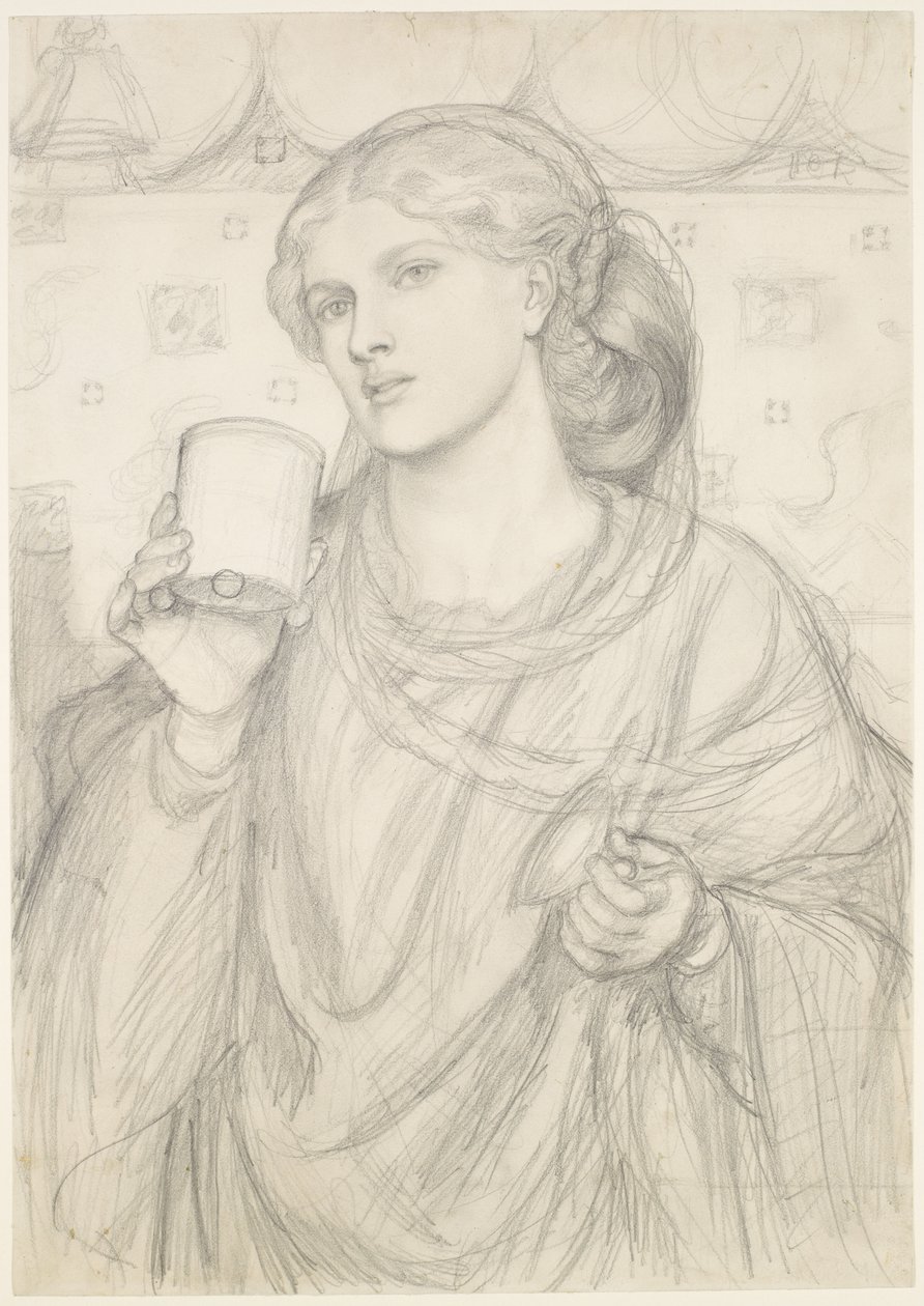 The Loving Cup - kompoziční studie od Dante Gabriel Rossetti