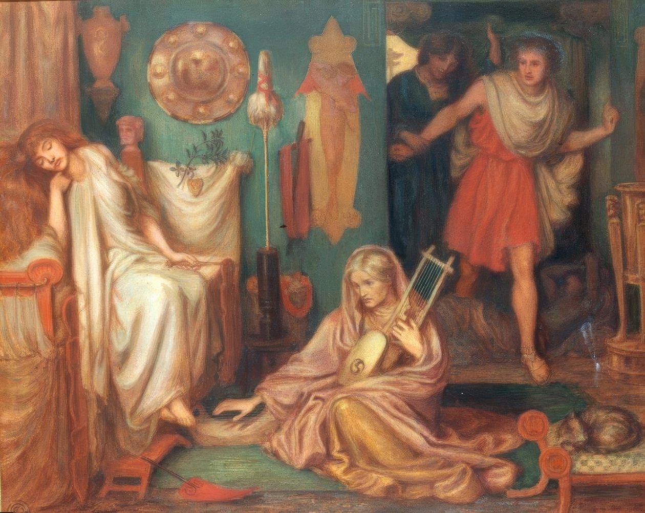 Návrat Tibulla do Delie od Dante Gabriel Charles Rossetti