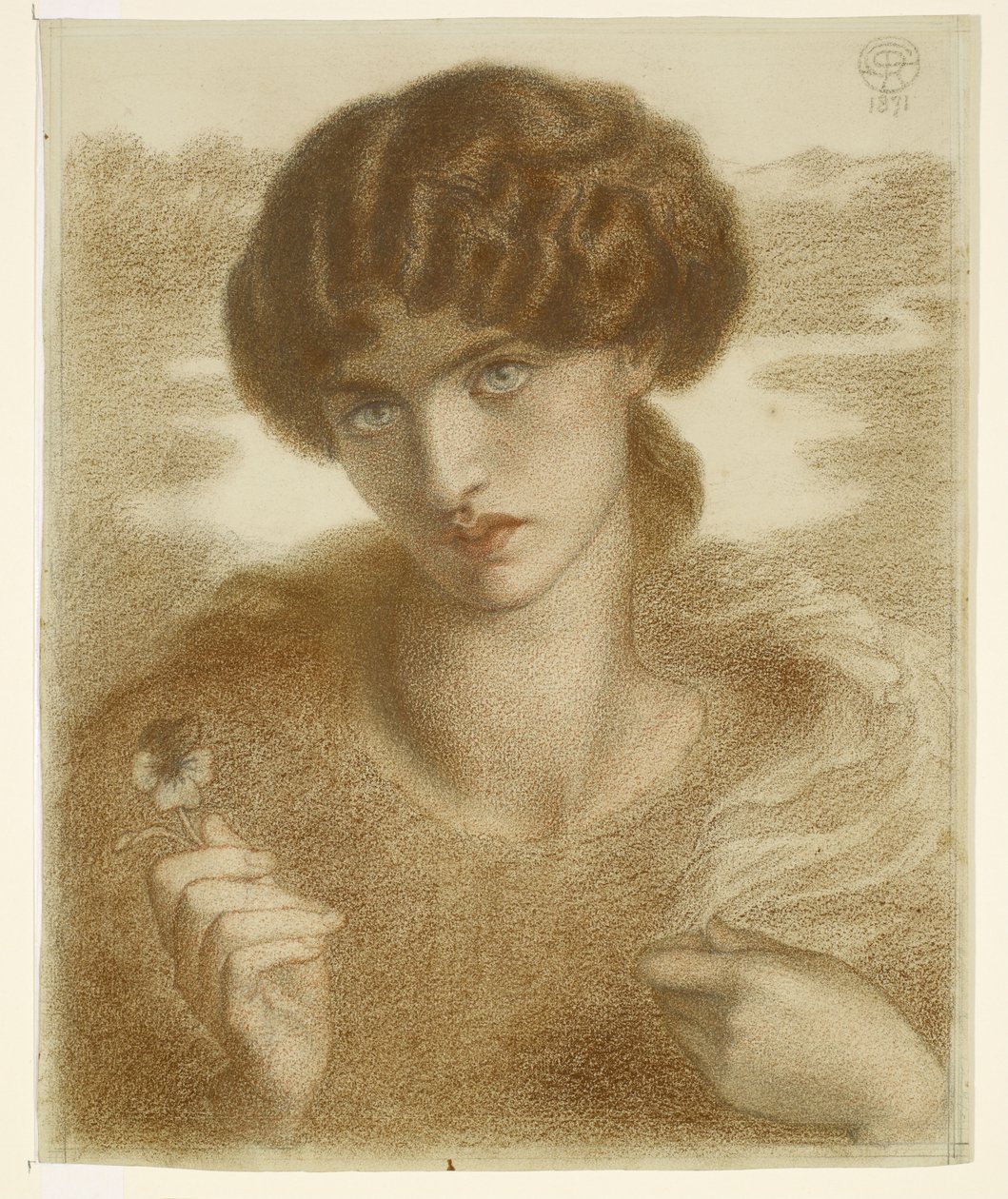 Vodní vrba - Studie ženské hlavy a ramen od Dante Gabriel Rossetti