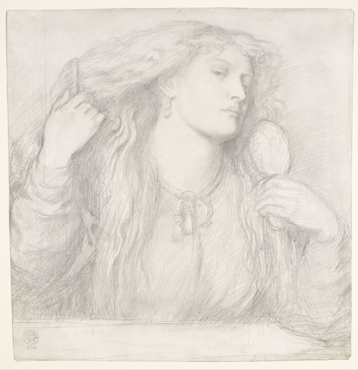 Žena si češe vlasy, Fanny Cornforthová od Dante Gabriel Rossetti