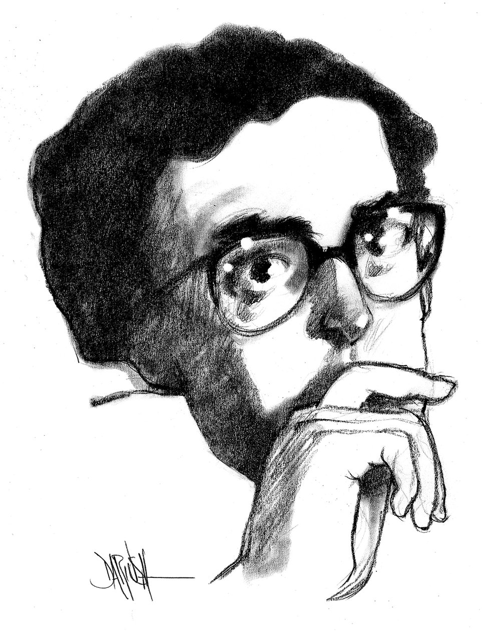 Adriano Romualdi (digitální kresba barevnou tužkou) od Dariush Radpour