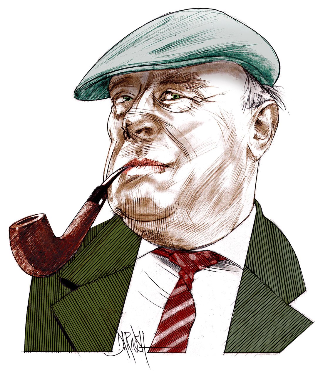 Ernst Von Salamon, 2021 (digitální kresba barevnou tužkou) od Dariush Radpour