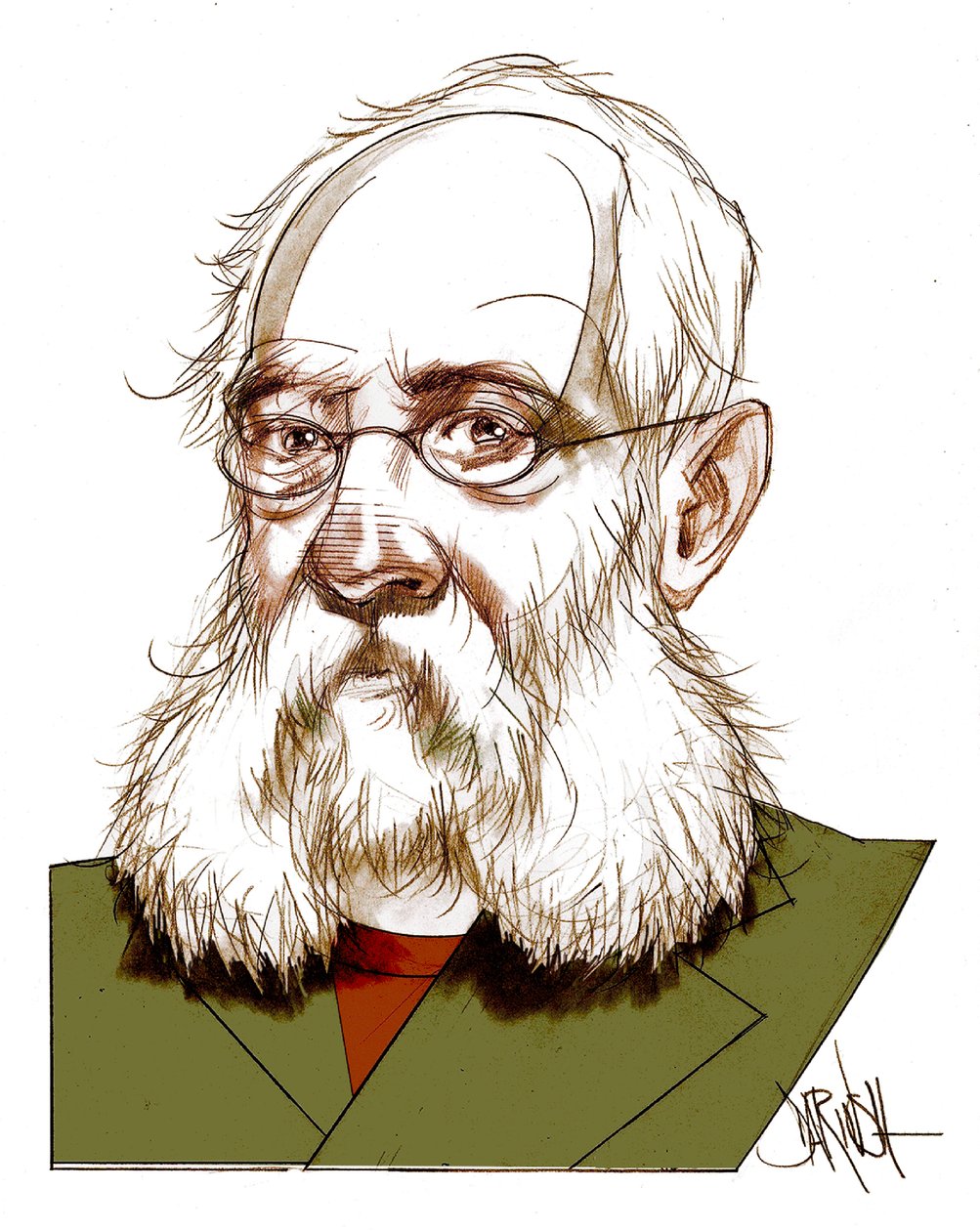 Ferdinand Petruccelli Of Gattina , 2016 (digitální kolorovaná kresba tužkou) od Dariush Radpour