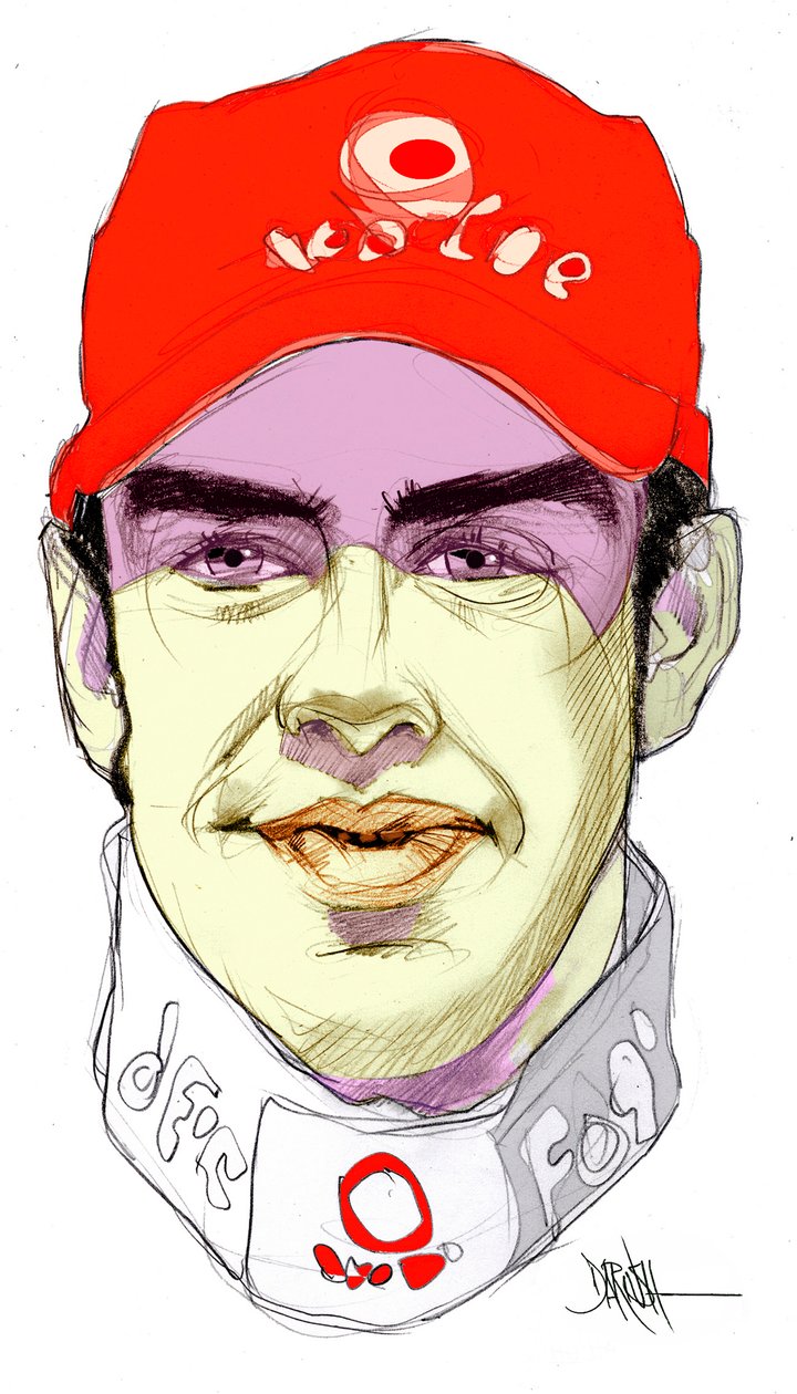 Fernando Alonso Díaz (digitální kresba barevnou tužkou) od Dariush Radpour