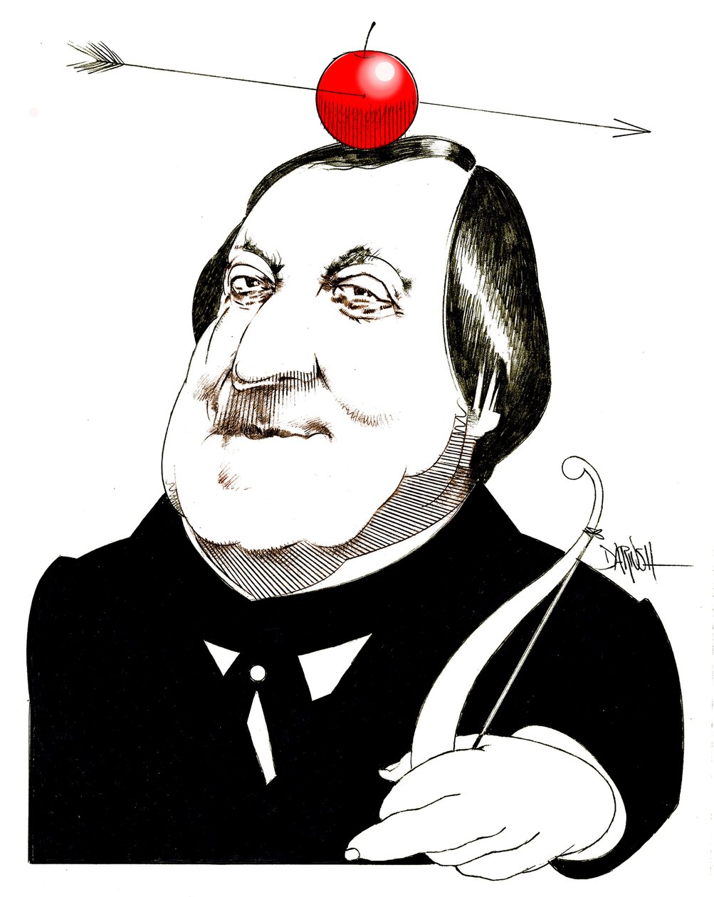 Gioachino Rossini, 2024 (digitální kresba barevnou tužkou) od Dariush Radpour