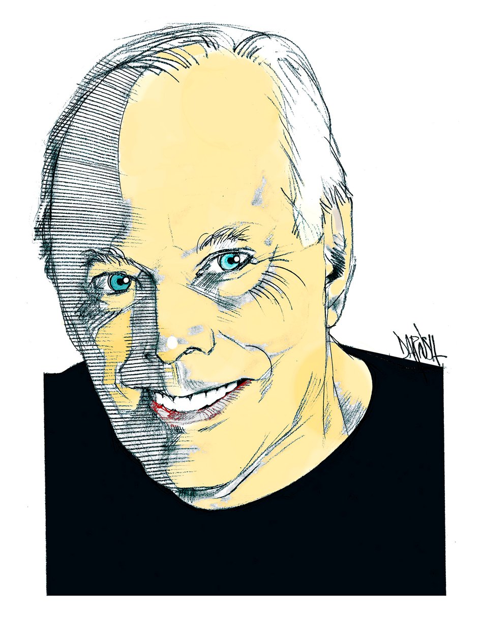 Giorgio Armani, 2023 (digitální kresba barevnou tužkou) od Dariush Radpour