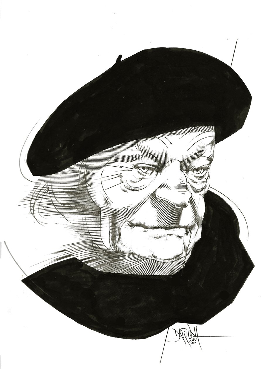 Giuseppe Ungaretti, 2024 (digitálně upravená kresba tužkou) od Dariush Radpour