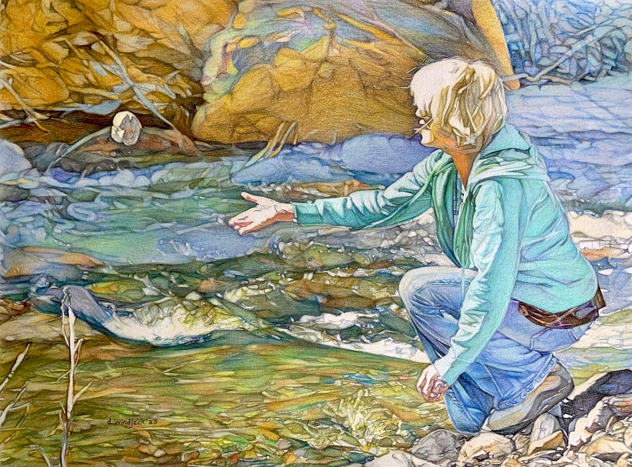 Letting Go, 2023 (tužka na papíře) od Darrell Windjack