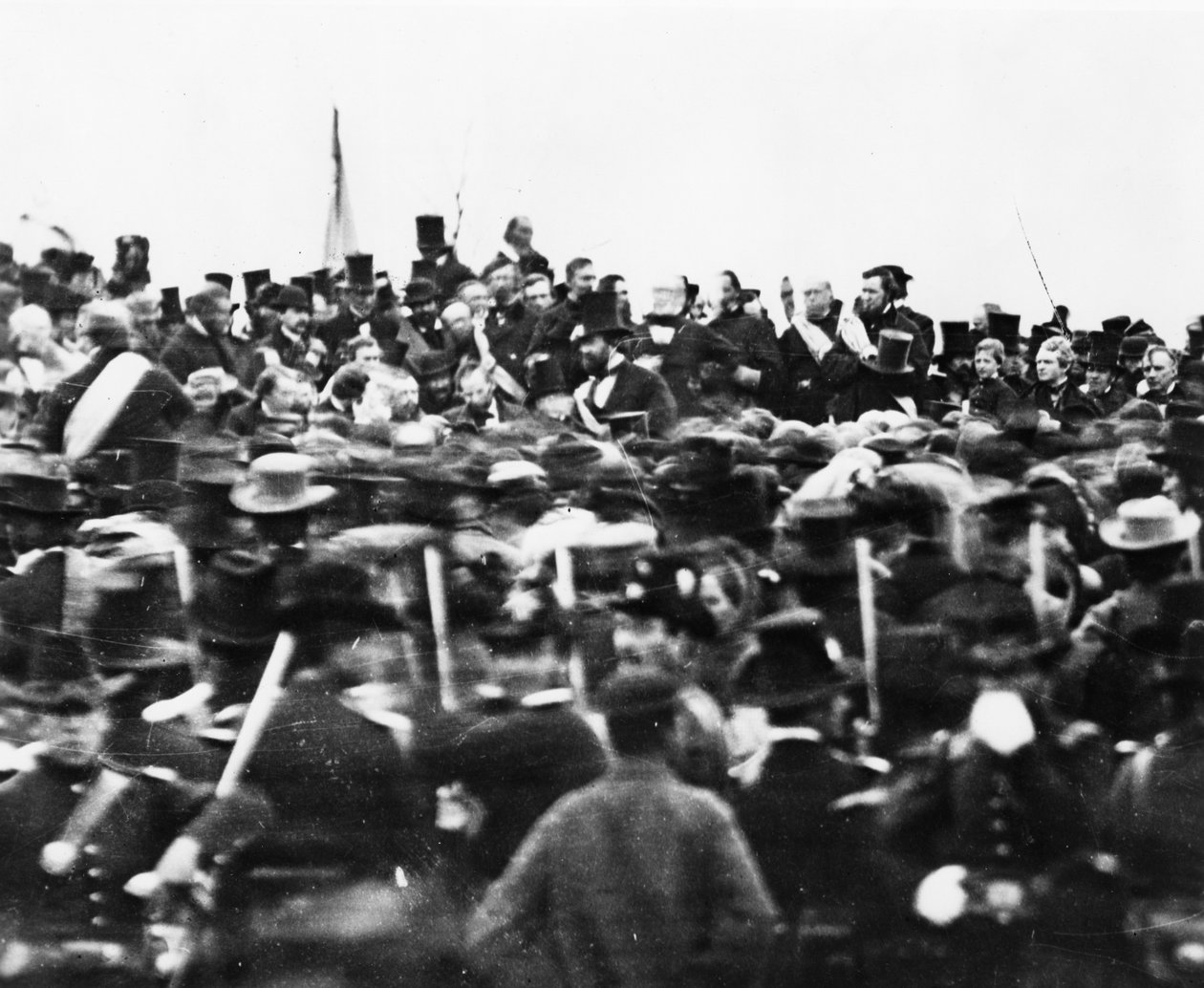 Abraham Lincoln na adrese Gettysburg, 1863 bw detail fotografie 498479 od David Bachrach
