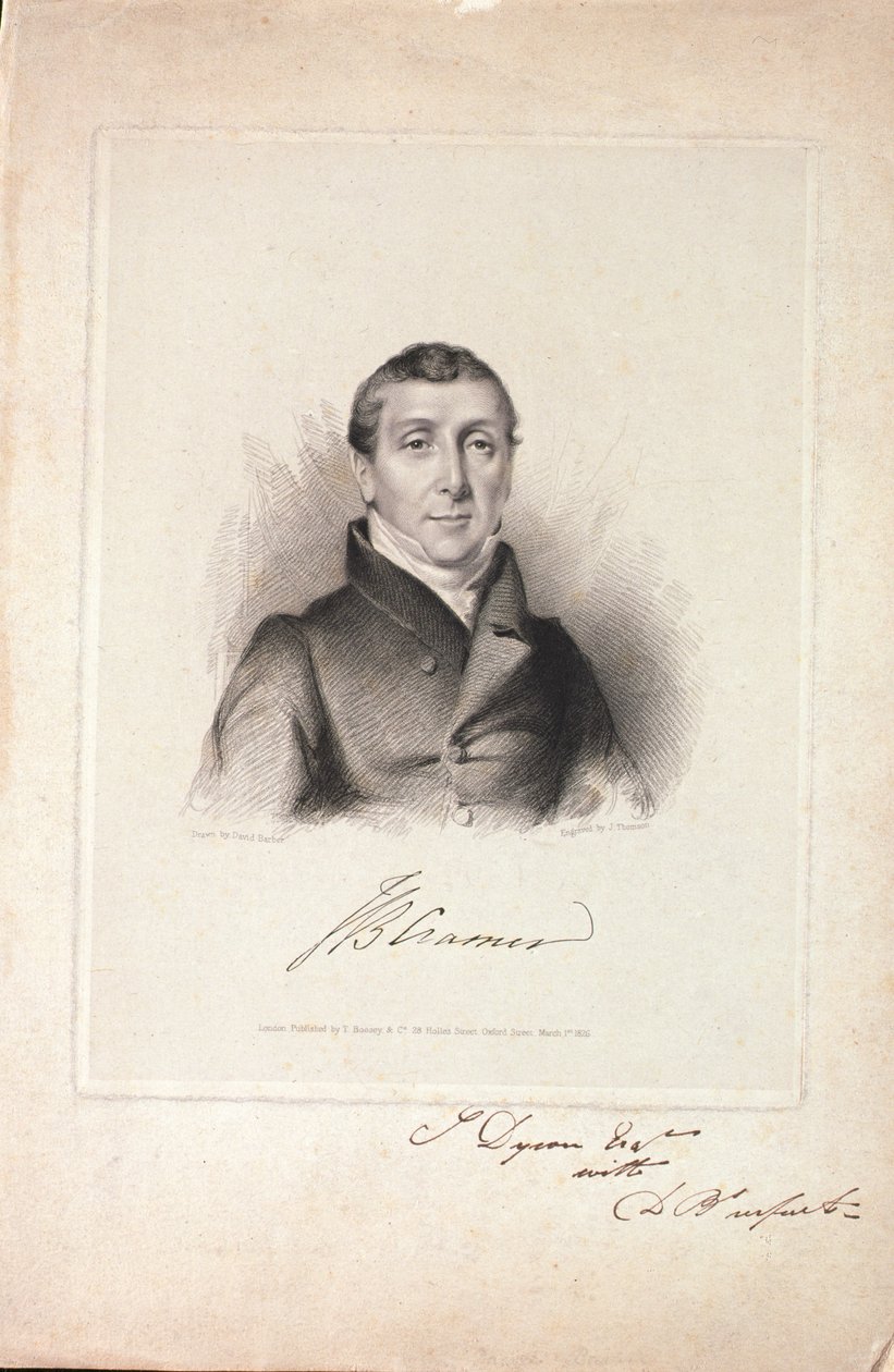 Johann Baptist Cramer (1771-1858) ryl J. Thomson, 1826 od David Barber
