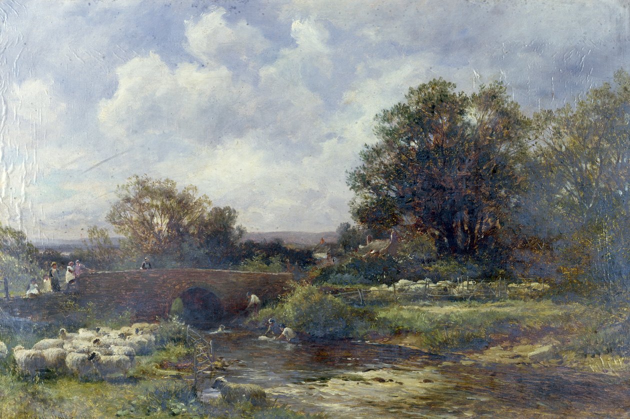 Mytí ovcí - West Malvern, 1899 od David Bates