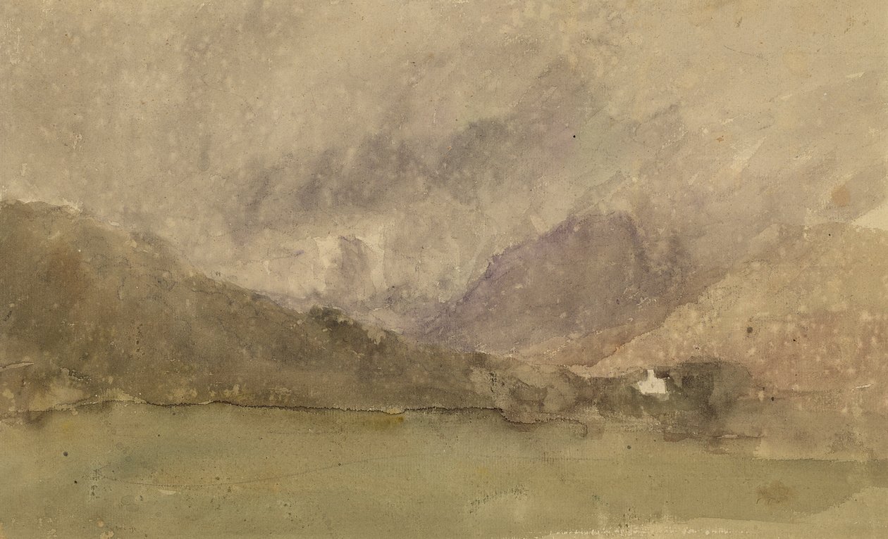 Capel Curig, Caernarvonshire, Wales (wc nad grafitem na papíře) od David Cox
